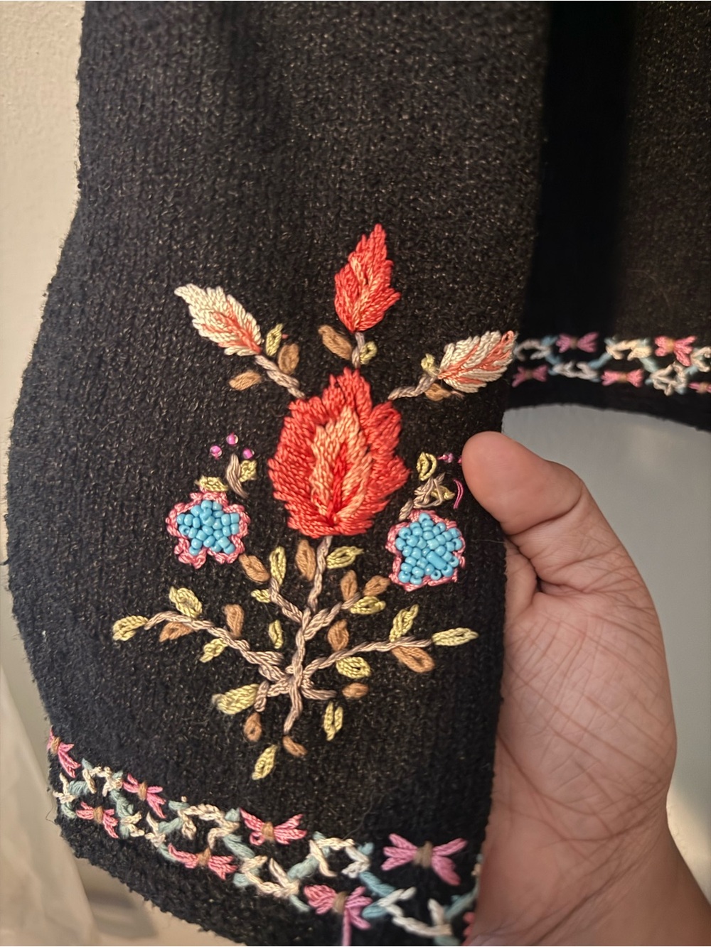 Curio black embroidered cardigan sz M - Picture 11 of 12